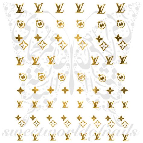 white lv nail stickers
